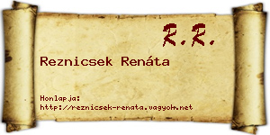 Reznicsek Renáta névjegykártya